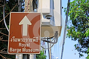 Direction Board Of National Museum of Royal Barges, Bangkok, Thailand