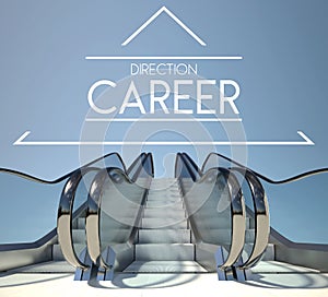 Direction career concept and stairs of success