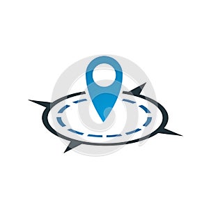 direction Pin location logo design vector icon illustration