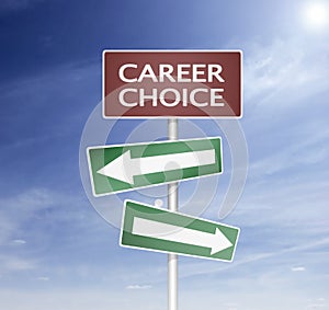 Direction sign in career choise