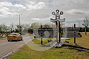 Direction Sign In Cayo Coco, Cuba photo