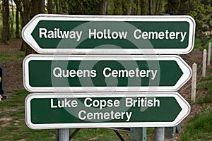 Direction sign for Commonwealth War Graves photo