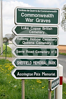 Direction sign for Commonwealth War Graves photo