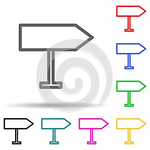 direction sign multi color style icon. Simple thin line, outline vector of web icons for ui and ux, website or mobile application