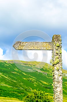 Direction sign pointing to Campsie Glen, Scotland, UK