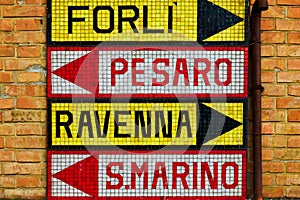 Direction sign in Rimini