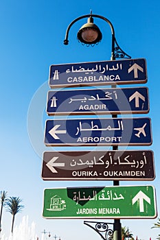 Direction signs in Marrakesh