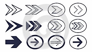 Directional arrows set, navigation icons for UI and graphic design projects vector design Generative AI