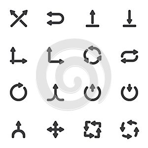 Directional arrows vector icons set