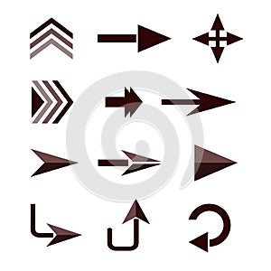 Directional arrows on a white background Isolate vector