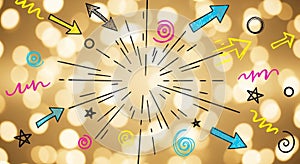 Directional Burst with Hand-Drawn Elements