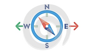 Directional Compass Navigation Tool Vector, vector design Generative AI