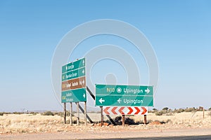 Directional sign boards at the N10 and R360 junction, Upington