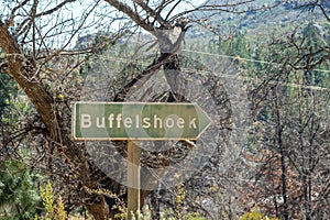 Directional sign at Buffelshoek on road R303