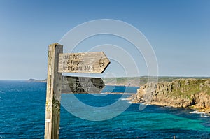 Directional Sign on a Coastal Path