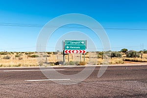 Directional sign on road N14 at junction to Oranjevallei