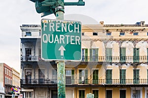 Directional Sign to French Quarter in New Orleans