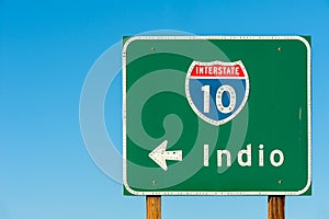 Directional sign to Indio