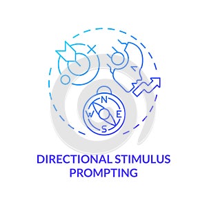 Directional stimulus prompting blue gradient concept icon