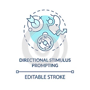 Directional stimulus prompting soft blue concept icon