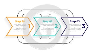 directional 3 three steps modern infographic template