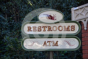 Directions to Restrooms and an ATM