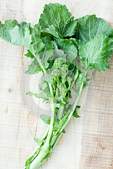 Directly above shot of brassica rapa, broccoli rabe photo