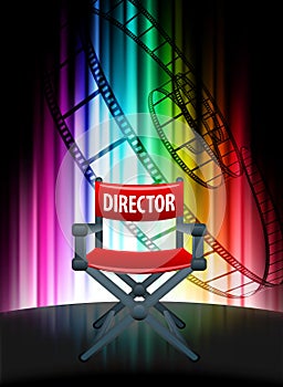 Director Chair on Abstract Spectrum Background