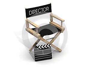 Director chair with clapperboard photo