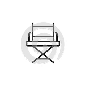 Director chair icon in flat style. Producer seat vector illustration on white isolated background. Movie business concept