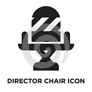 Director chair icon vector isolated on white background, logo co