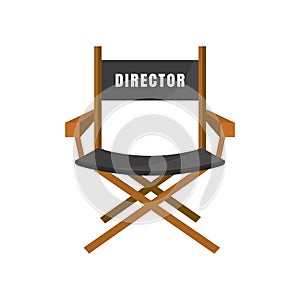 Director Chair isolated on white background. Cinema concept.