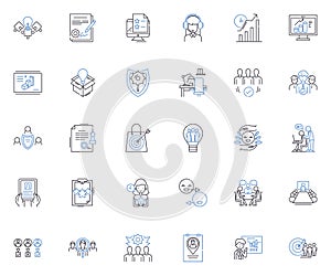 Director line icons collection. Visionary, Leader, Creative, Innovative, Strategic, Decisive, Inspiring vector and