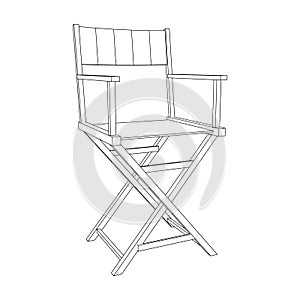 Director movie workplace chair. Wireframe low poly mesh technology photo