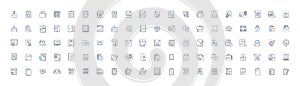 Directories and documents line icons collection. Indexing, Filing, Categorizing, Organizing, Record-keeping, Archiving photo
