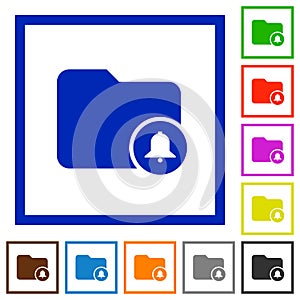 Directory alerts flat framed icons