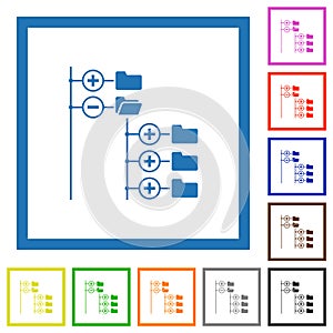 Directory browser flat framed icons