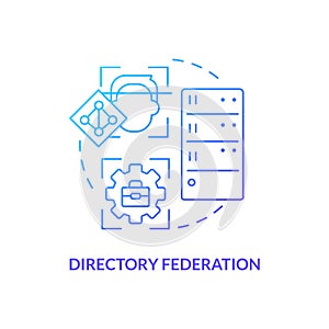 Directory federation blue gradient concept icon