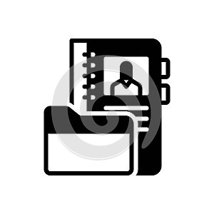 Black solid icon for Directory, contact and notebook