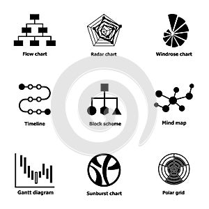 Directory icons set, simple style