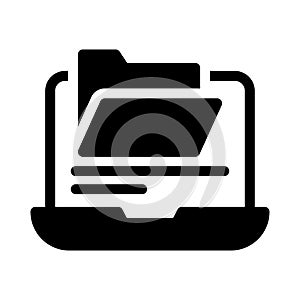 Directory laptop vector glyph flat icon