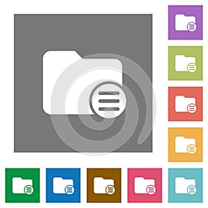 Directory options square flat icons