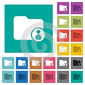 Directory owner square flat multi colored icons