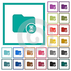 Directory processing flat color icons with quadrant frames
