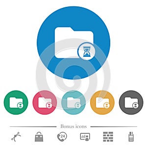 Directory processing flat round icons