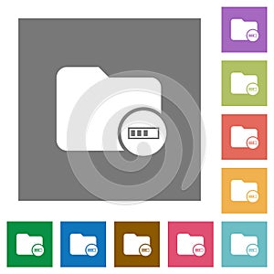 Directory processing square flat icons