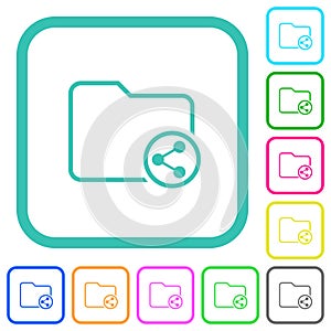 Directory share outline vivid colored flat icons