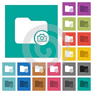 Directory snapshot square flat multi colored icons