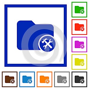 Directory tools flat framed icons