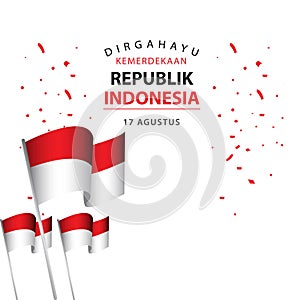 Dirgahayu Kemerdekaan Republik Indonesia Poster Vector Template Design Illustration photo